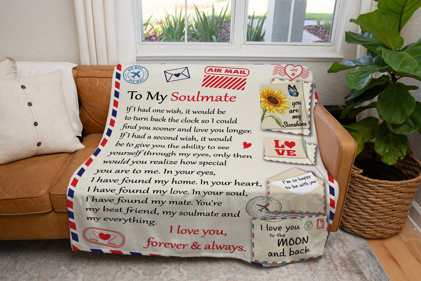 To My Soulmate - Cozy Plush Fleece Blanket
