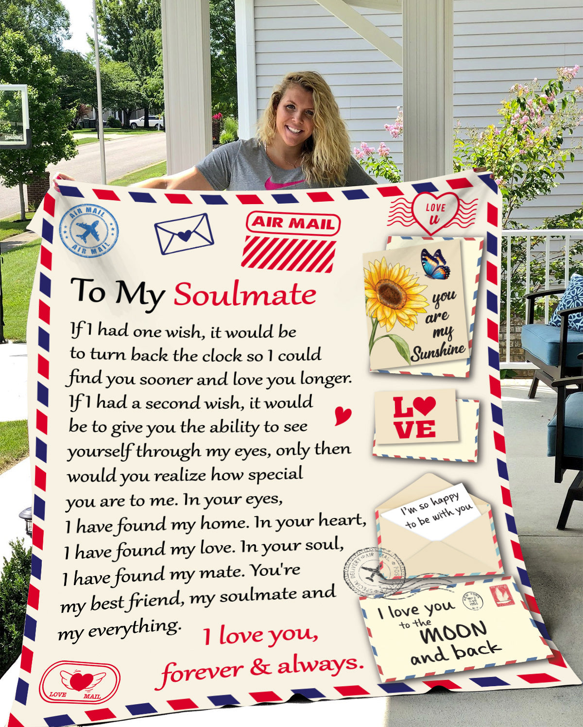 To My Soulmate - Cozy Plush Fleece Blanket
