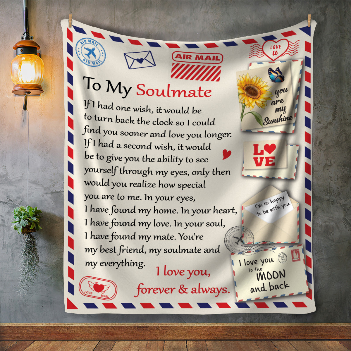 To My Soulmate - Cozy Plush Fleece Blanket