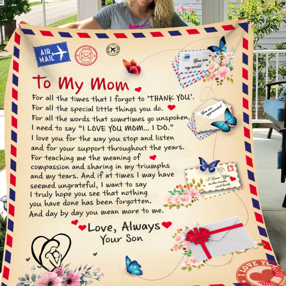 Mom-Personalized Cozy Plush Fleece Blanket – 50×60