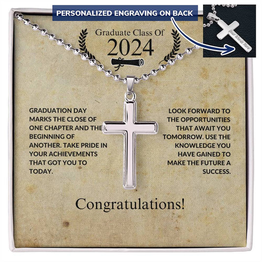 Personalized Steel Cross - Graduation Gift