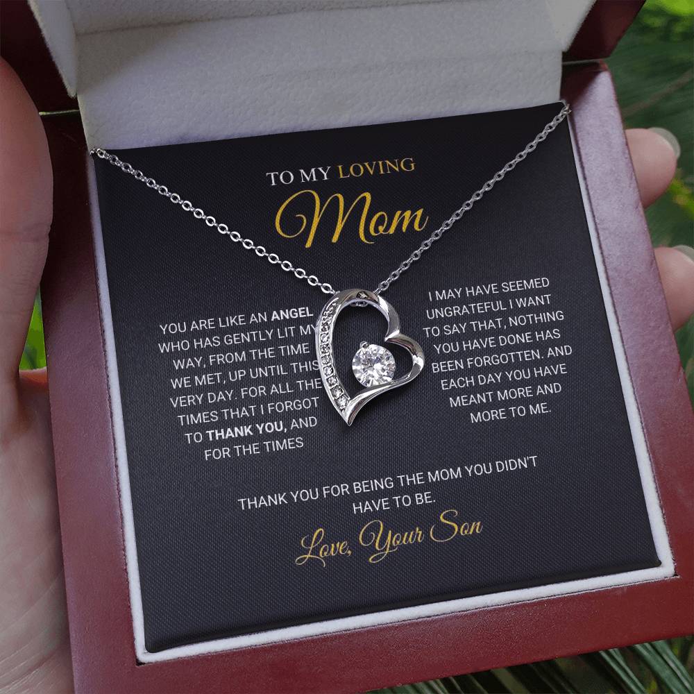 To My Loving Mom - An Angel - Forever Love Necklace