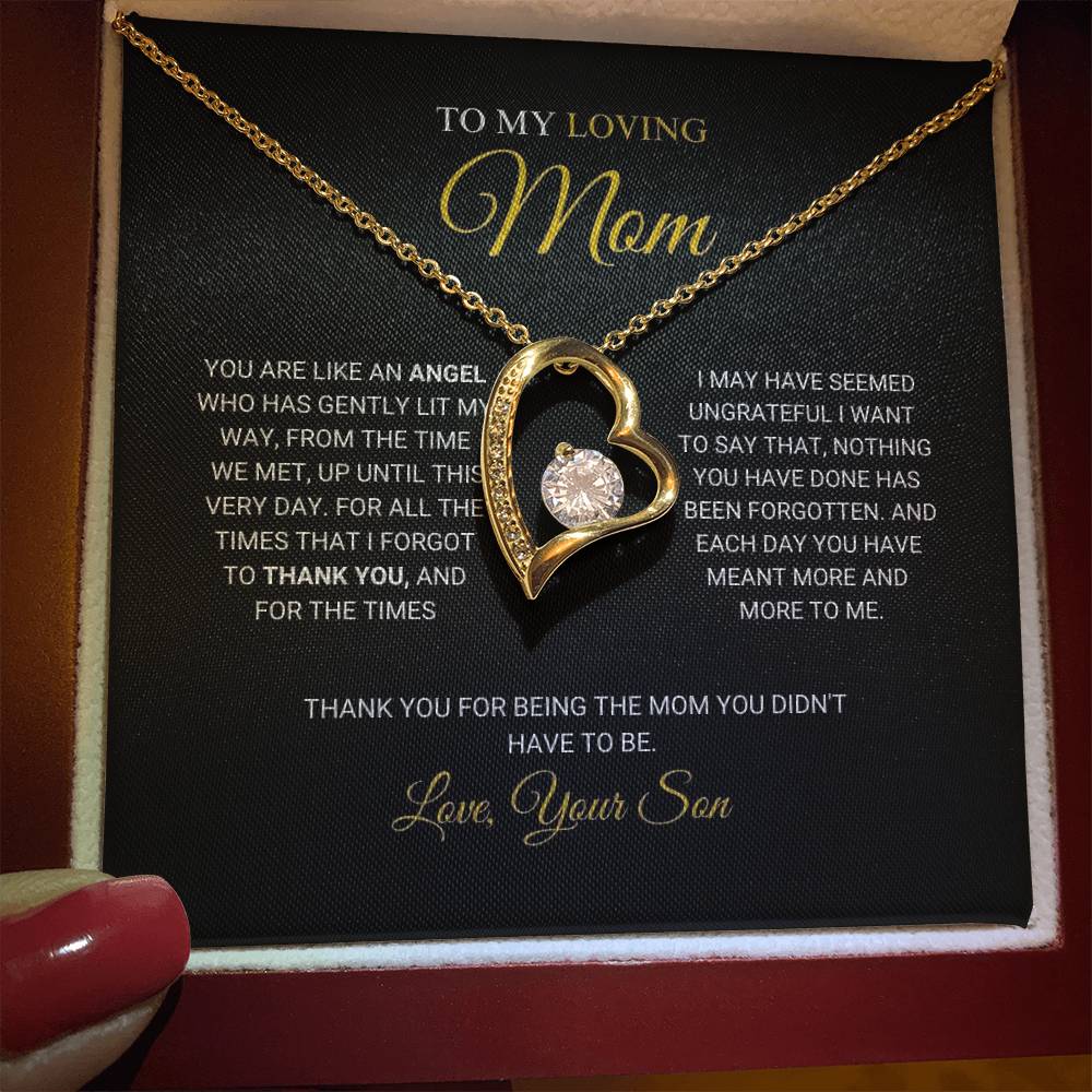 To My Loving Mom - An Angel - Forever Love Necklace