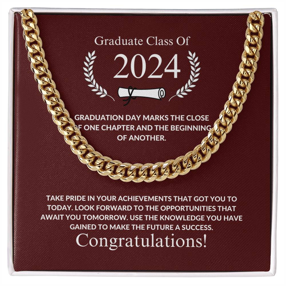 Graduation - Congratulations- Cuban Link Chain