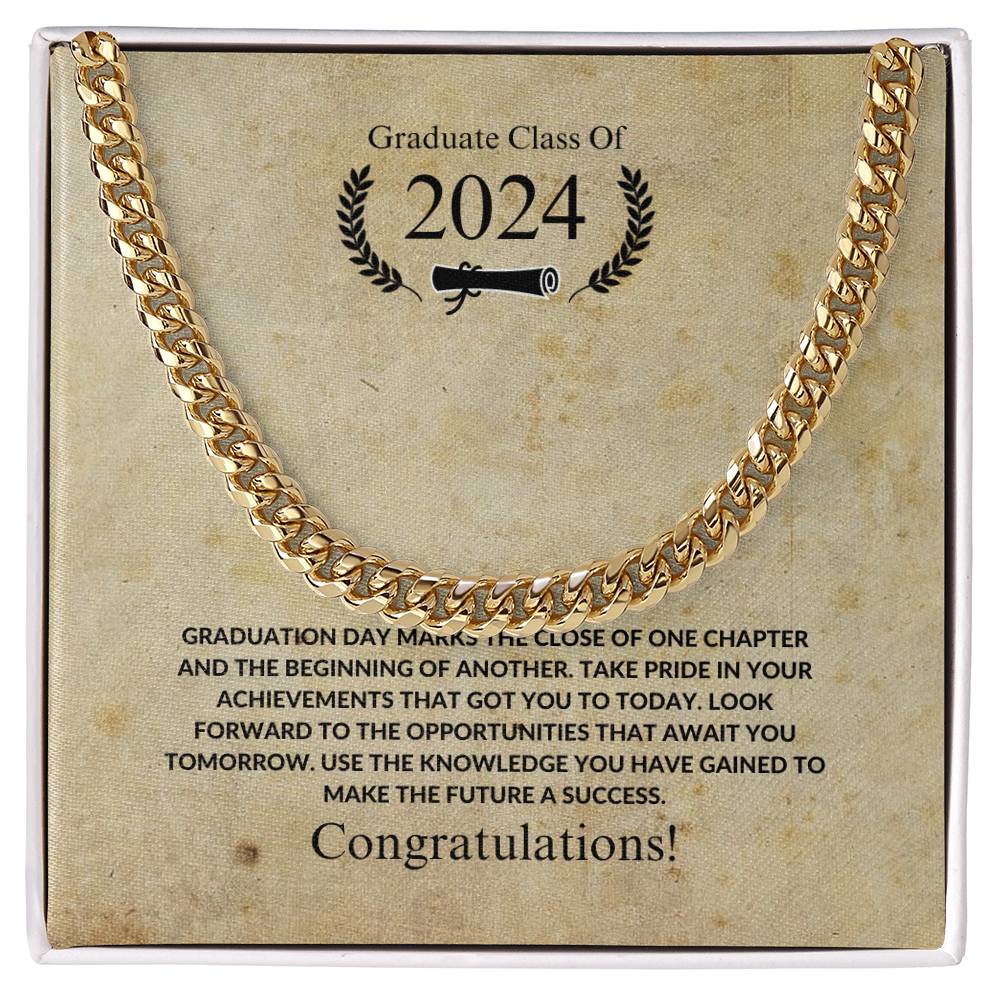 Graduation - Congratulations- Cuban Link Chain