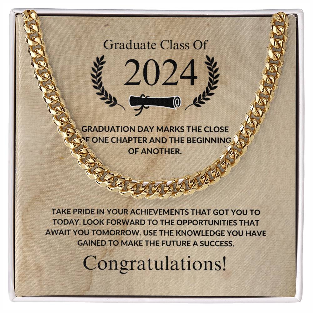 Graduation - Congratulations- Cuban Link Chain