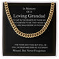 In Memory Of A Loving Grandad - Never Forgotten - Cuban Link Chain