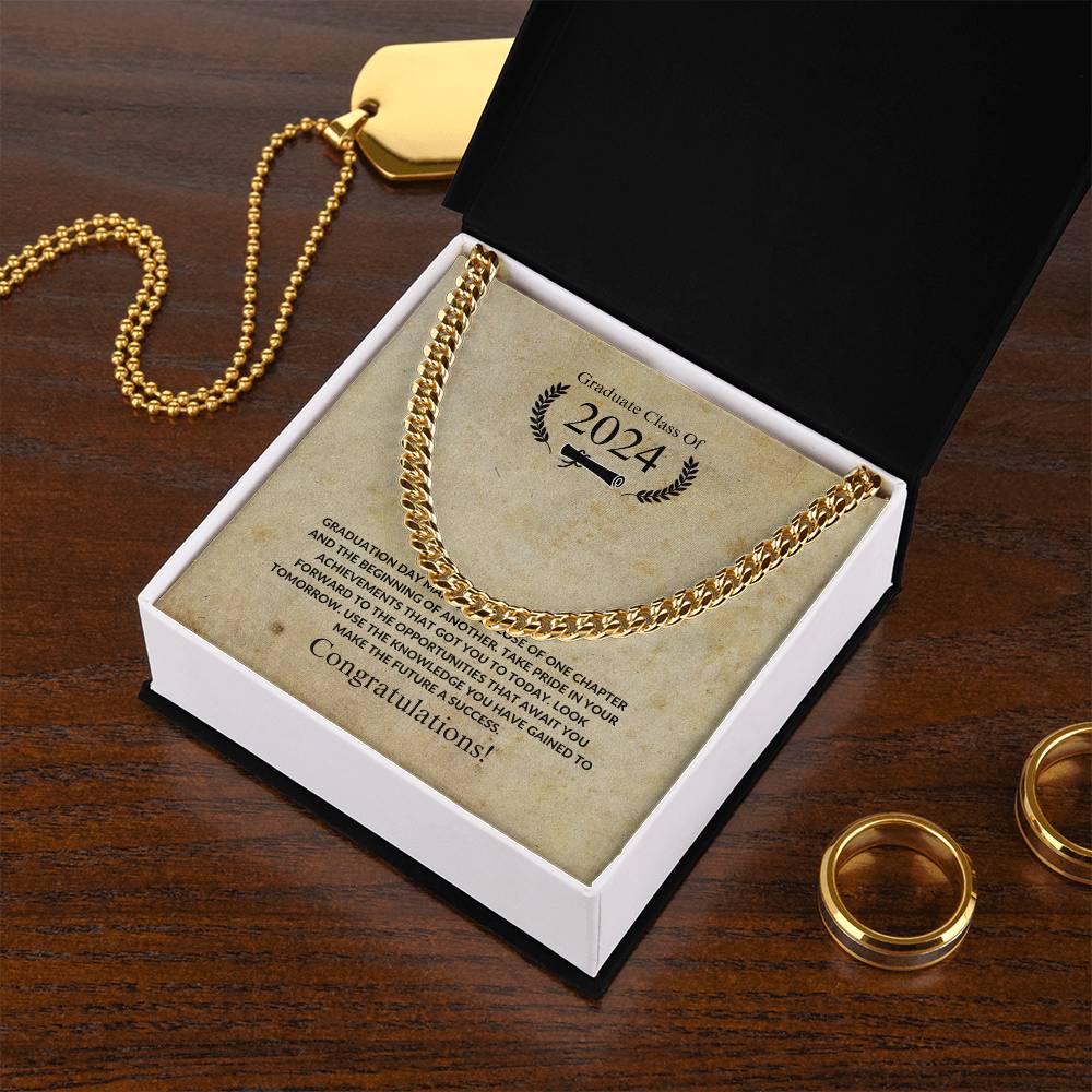 Graduation - Congratulations- Cuban Link Chain