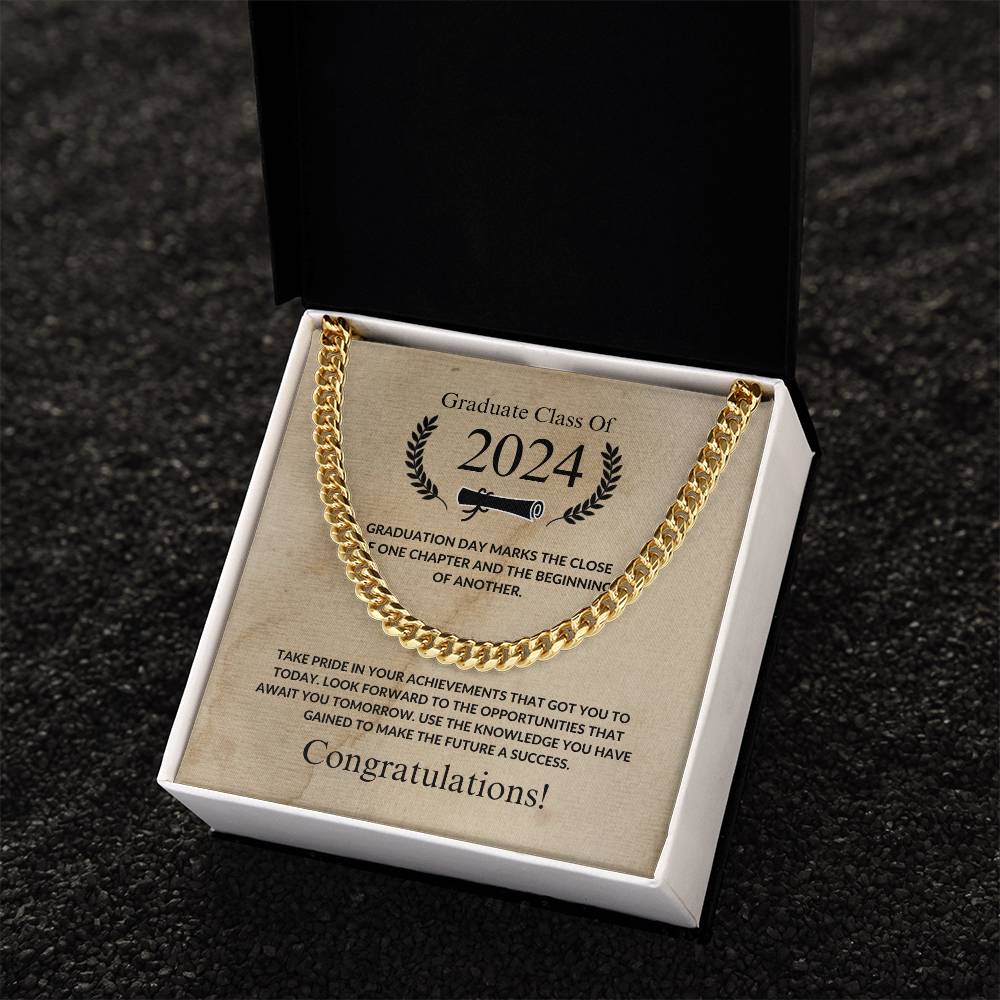 Graduation - Congratulations- Cuban Link Chain