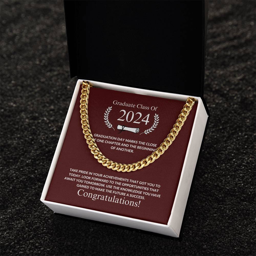 Graduation - Congratulations- Cuban Link Chain