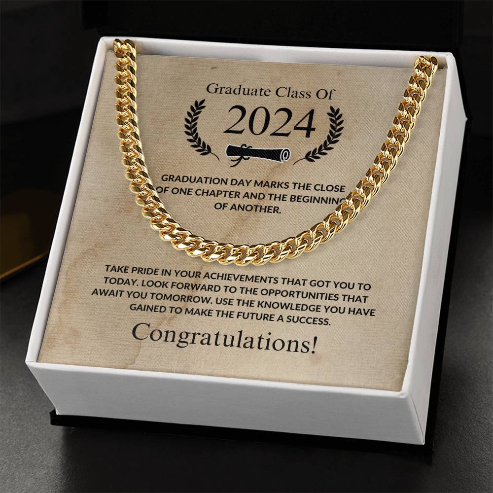 Graduation - Congratulations- Cuban Link Chain