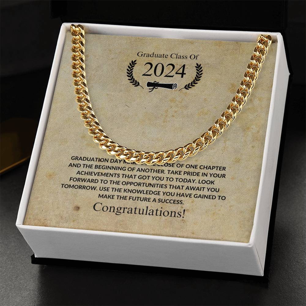 Graduation - Congratulations- Cuban Link Chain