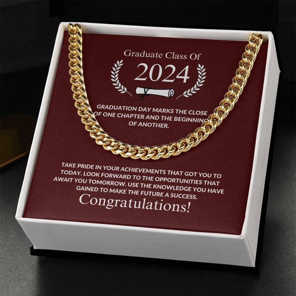 Graduation - Congratulations- Cuban Link Chain
