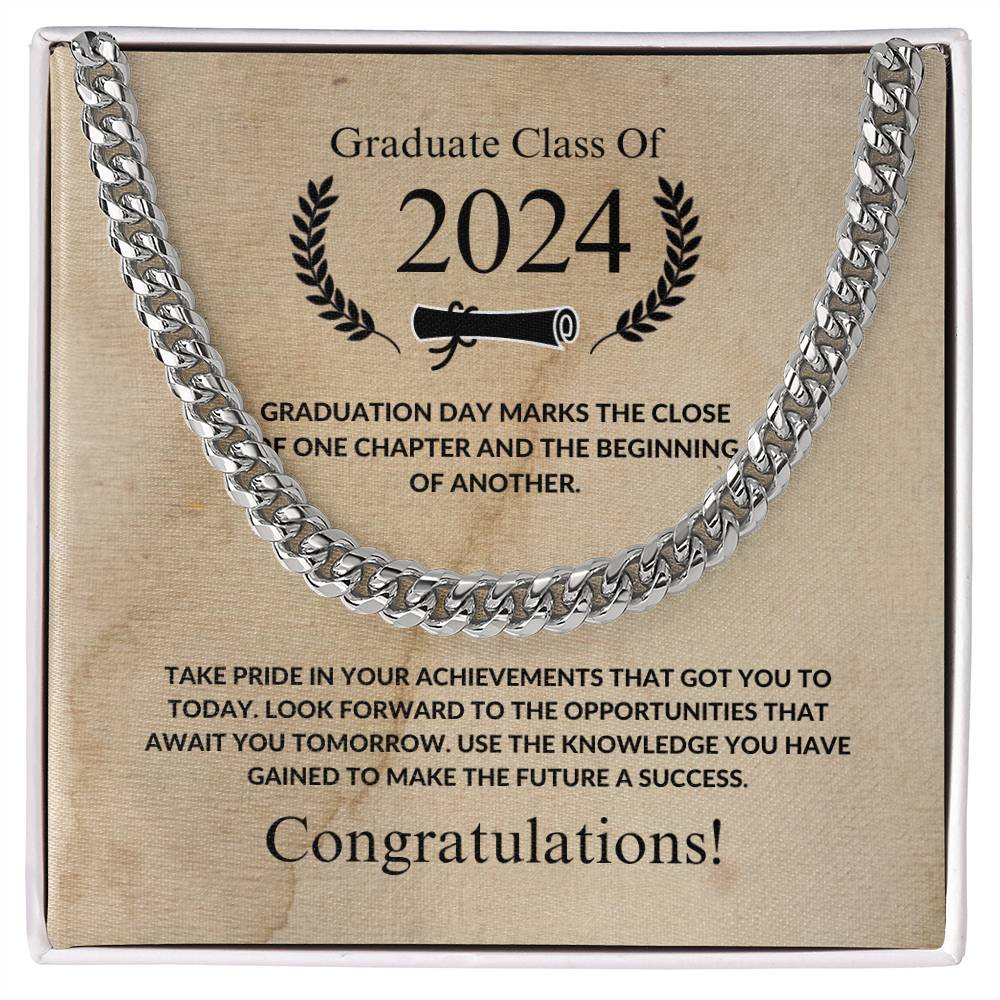 Graduation - Congratulations- Cuban Link Chain