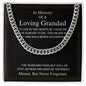 In Memory Of A Loving Grandad - Never Forgotten - Cuban Link Chain