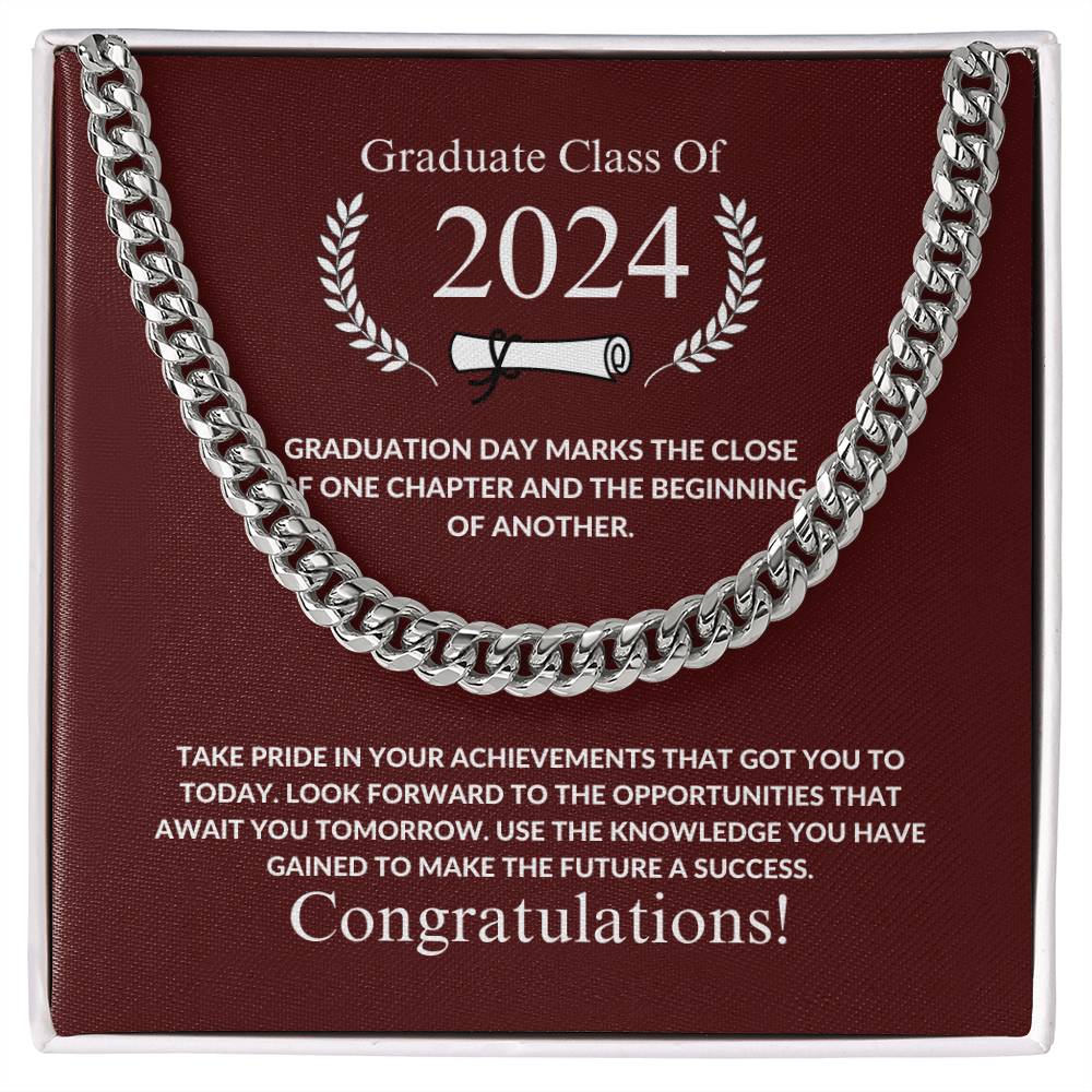 Graduation - Congratulations- Cuban Link Chain