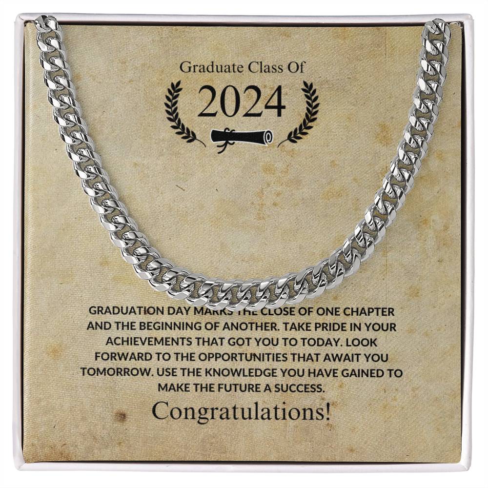 Graduation - Congratulations- Cuban Link Chain