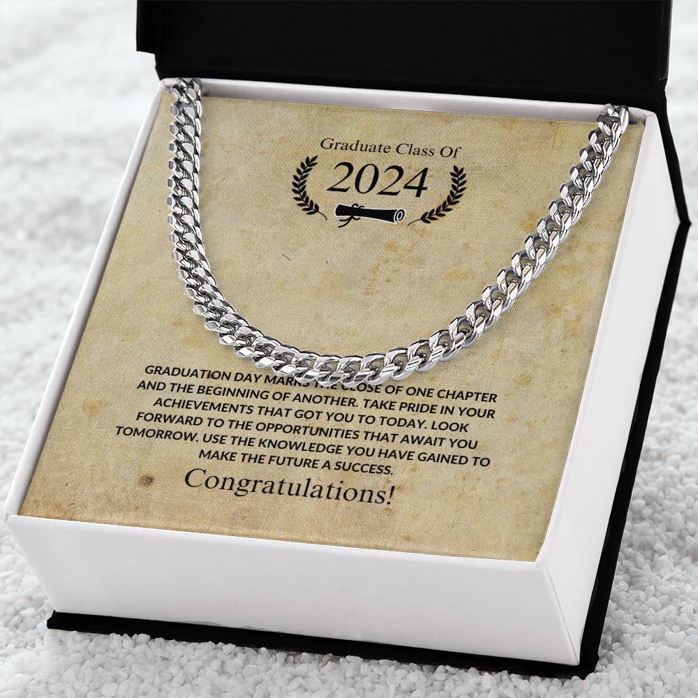 Graduation - Congratulations- Cuban Link Chain