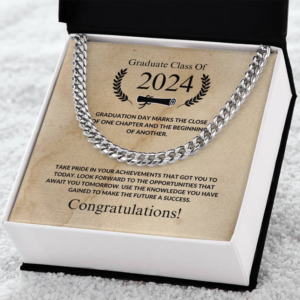 Graduation - Congratulations- Cuban Link Chain