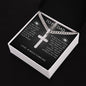 Dad - Personalized Steel Cross Necklace on Cuban Chain