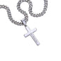 Dad - Personalized Steel Cross Necklace on Cuban Chain