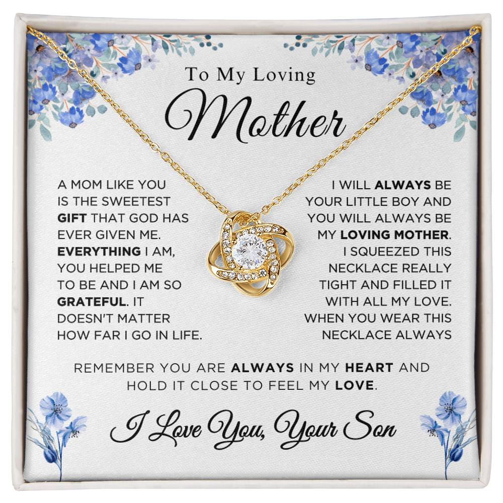 To My Loving Mother - The Sweetest Gift - Love Knot Necklace -MS004