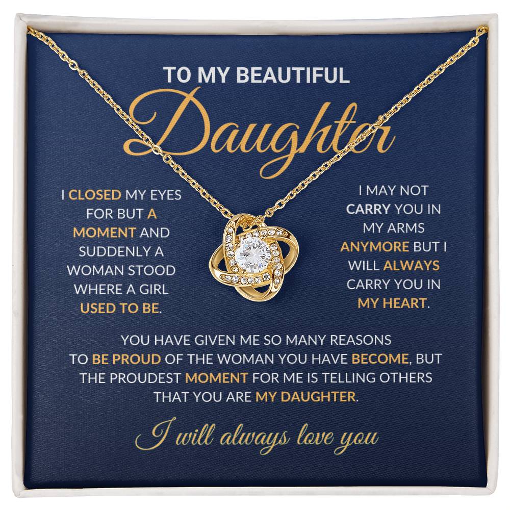 To My Beautiful Daughter - Love Knot Necklace