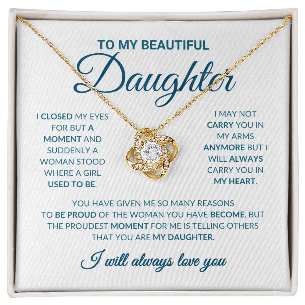 To My Beautiful Daughter - Love Knot Necklace