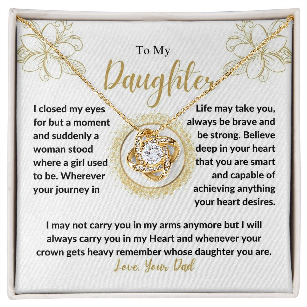 Daughter - Remember - Love Knot Necklace