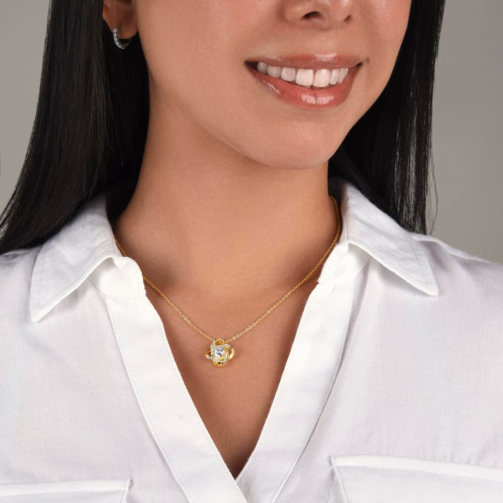 To My Mom - More Than Words - Love Knot Necklace