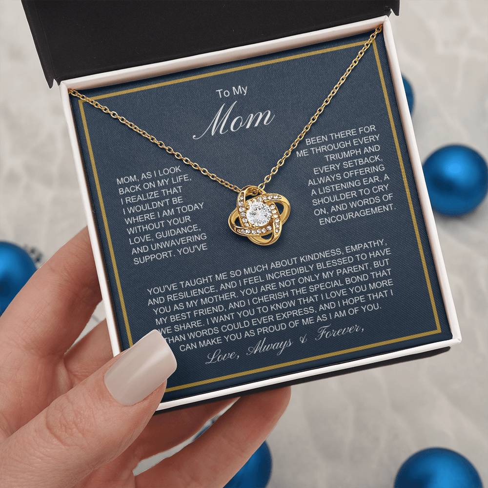 To My Mom - More Than Words - Love Knot Necklace