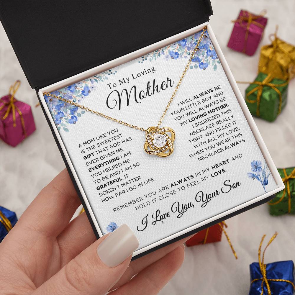 To My Loving Mother - The Sweetest Gift - Love Knot Necklace -MS004