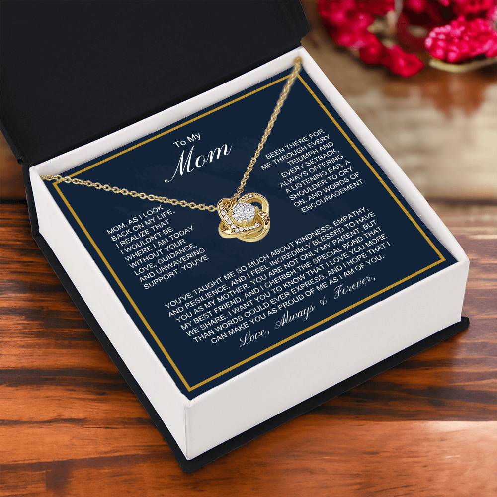 To My Mom - More Than Words - Love Knot Necklace