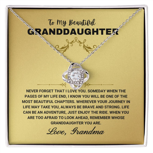Granddaughter - Remember - Love Knot Necklace