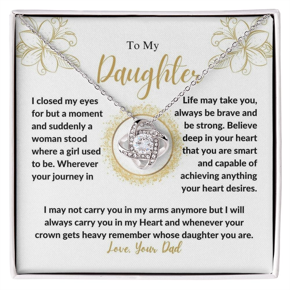 Daughter - Remember - Love Knot Necklace