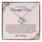 To My Fiance's Beautiful Mom - Thank You - Love Knot Necklace