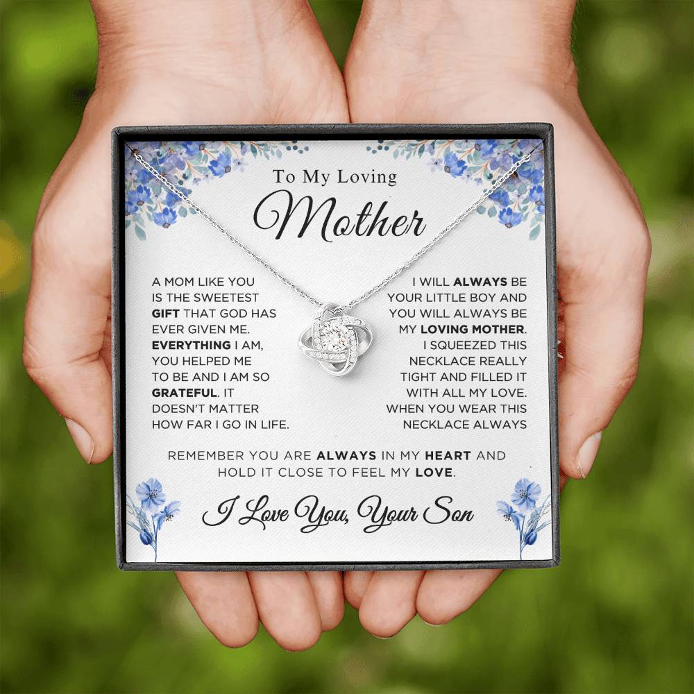 To My Loving Mother - The Sweetest Gift - Love Knot Necklace -MS004