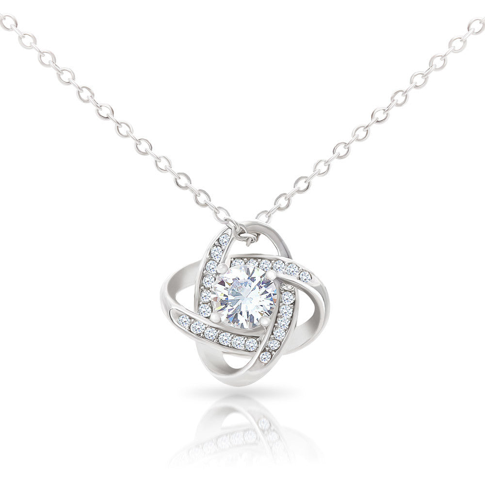 To My Beautiful Granddaughter - Keep Me in Your Heart -Love Knot Necklace- LD04