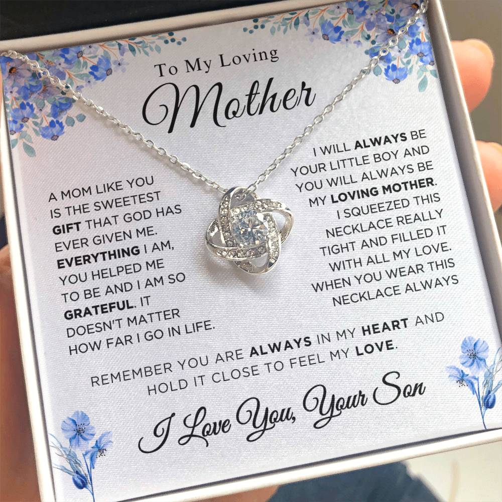 To My Loving Mother - The Sweetest Gift - Love Knot Necklace -MS004