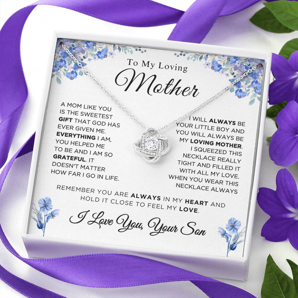 To My Loving Mother - The Sweetest Gift - Love Knot Necklace -MS004