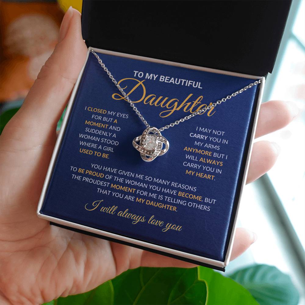 To My Beautiful Daughter - Love Knot Necklace