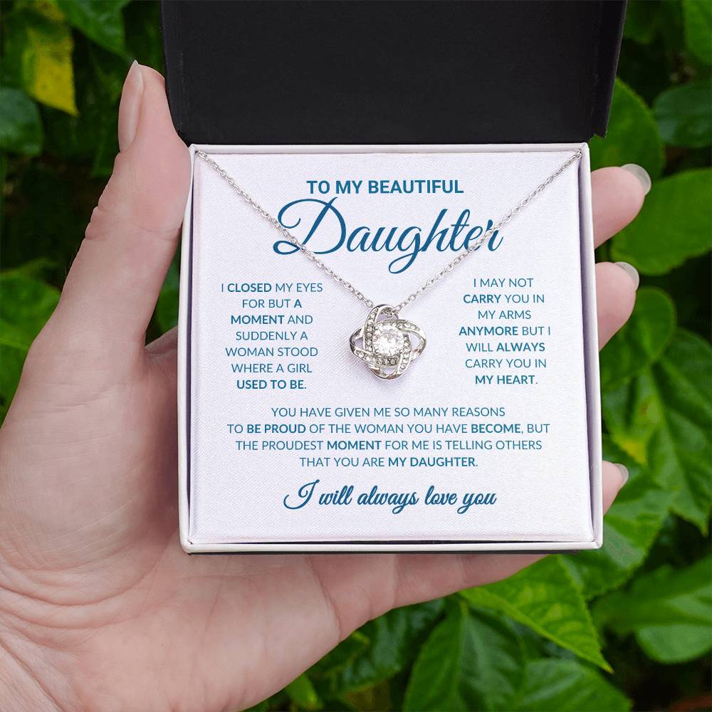 To My Beautiful Daughter - Love Knot Necklace