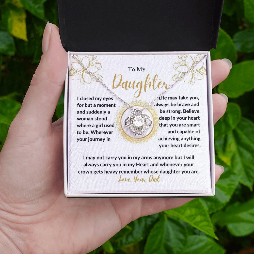 Daughter - Remember - Love Knot Necklace
