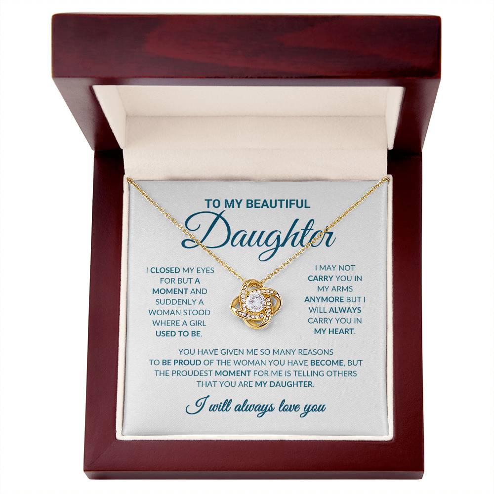 To My Beautiful Daughter - Love Knot Necklace