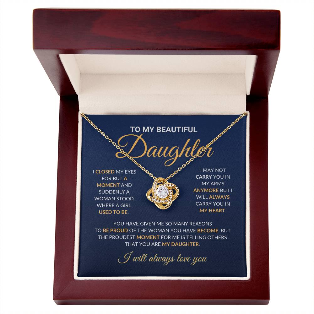 To My Beautiful Daughter - Love Knot Necklace