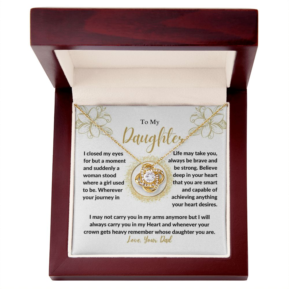 Daughter - Remember - Love Knot Necklace