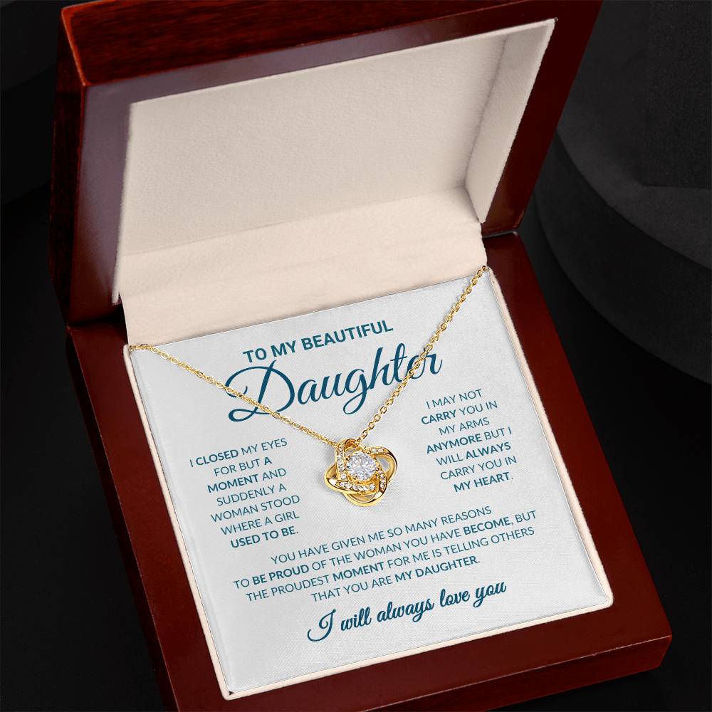 To My Beautiful Daughter - Love Knot Necklace