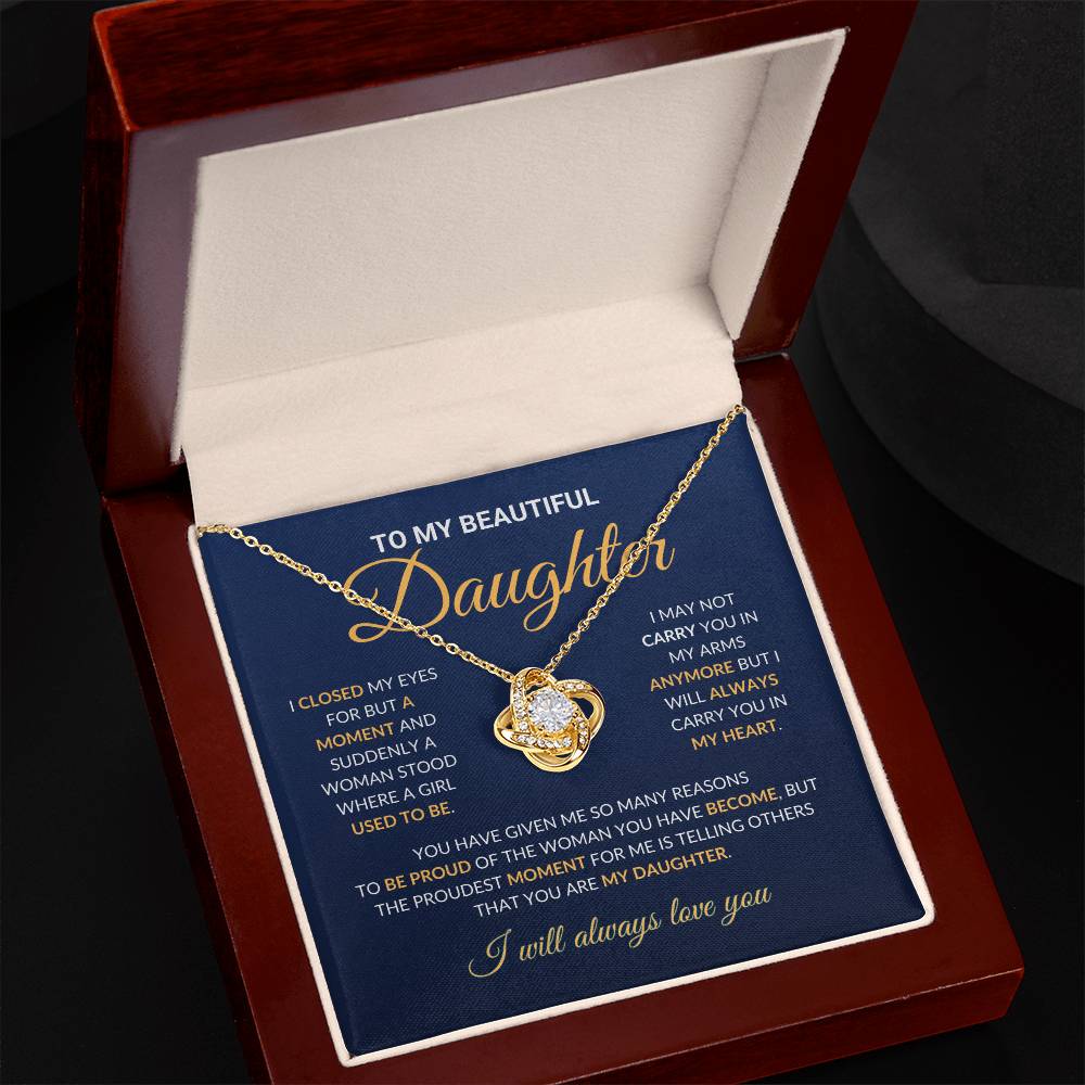 To My Beautiful Daughter - Love Knot Necklace