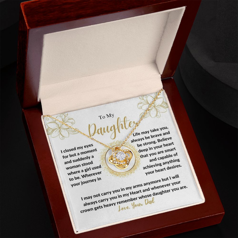 Daughter - Remember - Love Knot Necklace