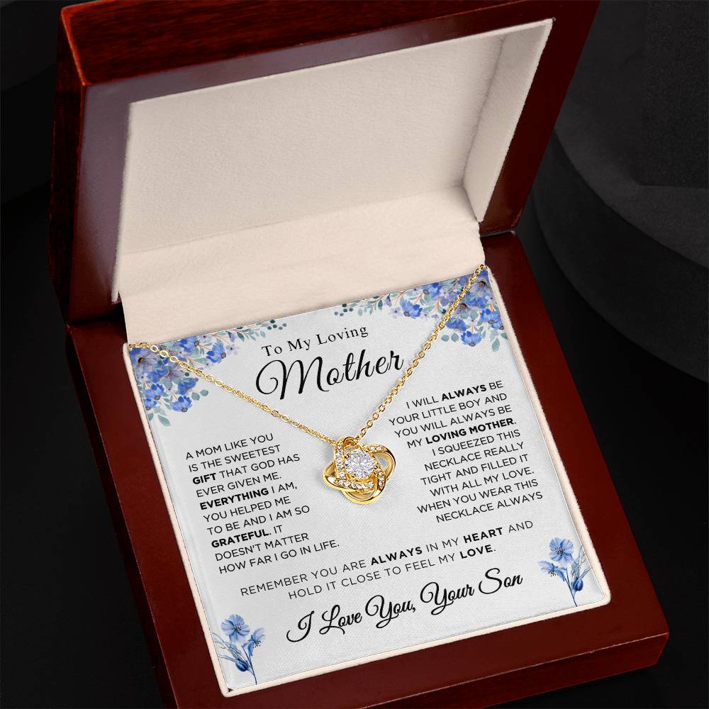 To My Loving Mother - The Sweetest Gift - Love Knot Necklace -MS004